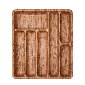 Органайзер для столовых приборов 36x31,5x5см LUCKY рисунок под дерево коричневый пластик 000000000001218801