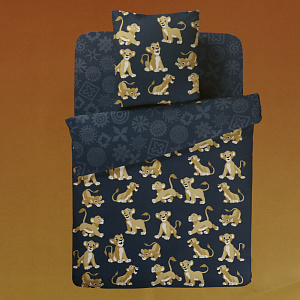 Комплект постельного белья 1,5сп Павлинка Король Лев с 1 нав 70х70см персик бязь 125гр/м2 100% хлопок 000000000001203575