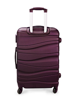Чемодан на колесах S (36х22х55см) волна бургунд ABS 000000000001226526