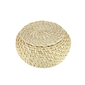 Круглая шкатулка с крышкой, 14?7 см, ротанг 000000000001126340