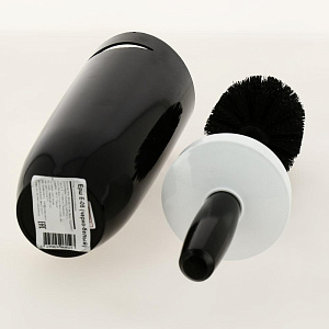 Ёрш с подставкой для унитаза чёрно-белый D10см H35см пластик PRIMANOVA M-E05-21 000000000001201688