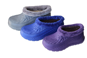 Галоши женские утепленные EVA р-р 37-42 синий, серый, сирень L-401 000000000001190885