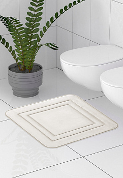 Коврик для туалета 50x50см DE'NASTIA Soft Collection мемори серый полиэстер 000000000001215843