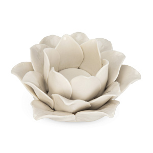 Подсвечник 11,5х6см Лотус белый керамика 000000000001220783