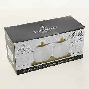 Набор банок 2шт 300мл BALSFORD МЕЧТА с ложками на стенде подарочная упаковка фарфор 000000000001206628