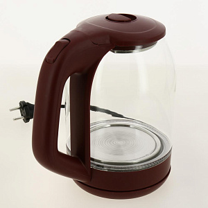 Чайник электрический 1,8л LUAZON HOME LSK-1809 1500Вт подсветка красный стекло 3894962 000000000001205722