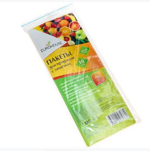 Пакеты для продуктов 23x30см 10шт EUROHOUSE с защелкой ПВД 000000000001217241