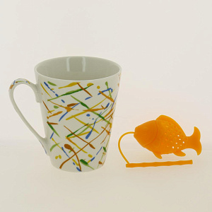 Кружка 330мл BALSFORD Абстракция силиконовое ситечко подарочная упаковка фарфор 000000000001185115