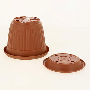 Горшок для цветов Таити D 130 mm с подставкой №1 терракотовый 0,7л ING41013FТР 000000000001194532