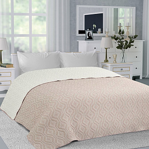 Покрывало 260x240см DE'NASTIA ромб со стежкой 3слоя коричневое жаккард 55%хлопок 45%полиэстер 000000000001207699