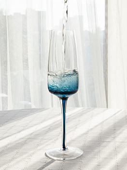 Бокал для шампанского 230мл DE'NASTIA Gravity синий стекло 000000000001228680