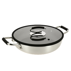 Сотейник с 2 двумя ручками 28см с крышкой TVS SPLENDIDA алюминий индукция 1V582283320001C 000000000001201080