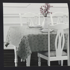 Скатерть 160х250см DE'NASTIA Талисман серая 100% полиэстер 000000000001202431