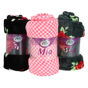 Плед DE'NASTIA Миа микрофибра 150х200см микс 100%Полиэстер T070020 000000000001031783