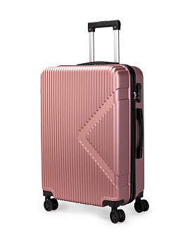 Чемодан на колесах M (42х26х65см) геометрия розовое золото ABS 000000000001226518