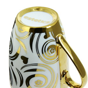 Набор кружек на подставке Золотые Завитки Matissa, 300мл, 4 шт. 000000000001073923