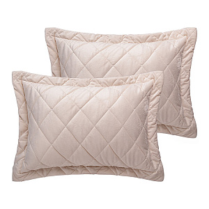 Наволочки 50x70см 2шт DE'NASTIA геометрия велюр светло-коричневый полиэстер 000000000001203754