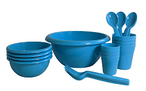 Набор Летний Плюс 4 персоны пластик голубой П2523 000000000001197374