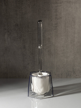 Щетка для унитаза 14,8x37,1см DE'NASTIA CRYSTAL серый акрил/нейлон 000000000001228365