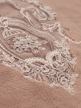 Ковр 60х100 100%хл роз аплик кружевоТУРЦ 000000000001187183