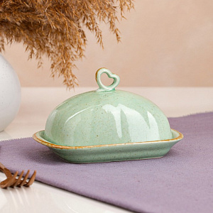 Масленка 15,5см КРР Фисташка коричневый лофт зеленый керамика 000000000001210832