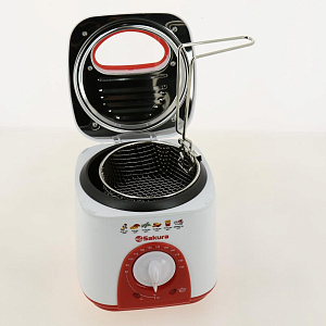 Фритюрница 750мл Sakura SA-7654R 950Вт антипригарное покрытие бело-красная пластик 3979560 000000000001205754