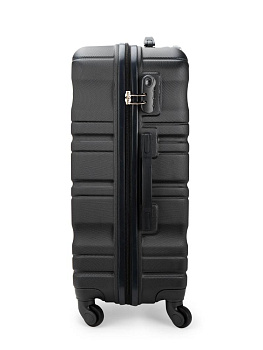 Чемодан на колесах M (42х26х65см) волна серый ABS 000000000001226524