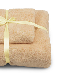 Набор полотенец 35х75см+140х70см бежевый микрофибра полиэстер 000000000001218072