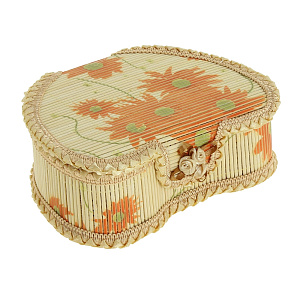 Шкатулка Цветочная, 19?14?7 см, бамбук 000000000001082428