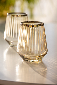 Набор стаканов 2шт 425мл DE'NASTIA Аллегра2 золотой стекло 000000000001216307