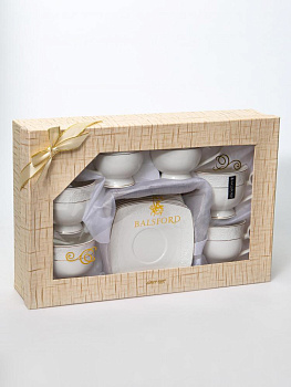 Набор чайный 12 предметов (чашка 300мл-6шт/блюдце-6шт) BALSFORD Нежность подарочная упаковка фарфор 000000000001200575
