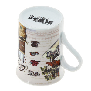 Чайный набор 4 пр:кружка 300 мл.,подставка д/чайн.пакетиков,поднос,ситечко д/чая 000000000001151997