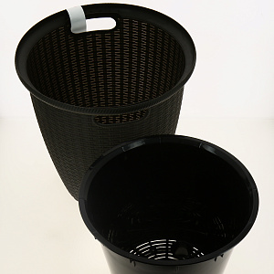 Кашпо напольное Ротанг D 328/20л с внутренним горшком 11л Г.шоколад ING50020ВНГ 000000000001171886