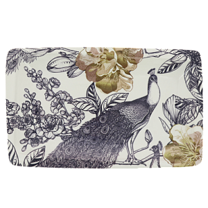 Блюдо сервировочное 30х18см LUCKY Павлин прямоугольное (большое) керамика 000000000001208726