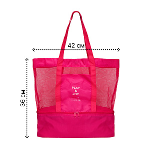 Сумка пляжная термобокс 36х14х42см 8л pink/black полиэстер 000000000001221474