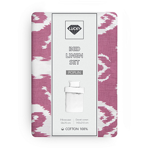 Комплект постельного белья 1,5сп LUCKY АЗИЯ (пододеяльник, наволочка 50х70см-1шт) розовый поплин хлопок-100% 000000000001215999
