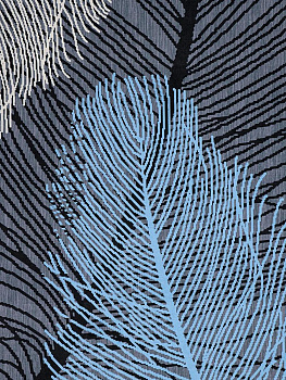 Коврик придверный 60x90см LUCKY Перья фрагмент голубой/серый полиэстер 000000000001200462