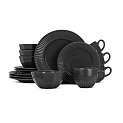 Набор столовой посуды 16 предметов (обеденная 26см-4шт/десертная 20см-4шт/салатник 600мл-4шт/кружка 400мл-4шт) серый керамика 000000000001223842