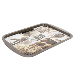 Поднос 45х32,5см НОВЫЙ АРГУМЕНТ Кофе прямоугольный жестяной 000000000001204681