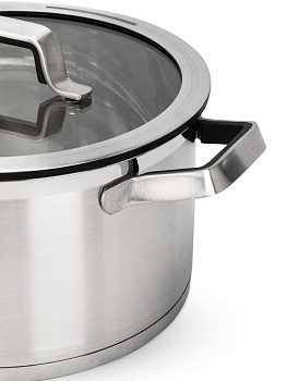 Кастрюля с крышкой 3,5л MATISSA черный нержавеющая сталь/силикон/стекло 000000000001227368