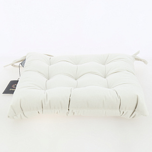 Подушка на стул 40х40см DE'NASTIA молочный велюр полиэстер 000000000001209644