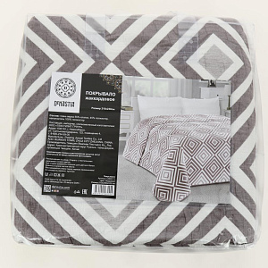 Покрывало 210x230см DE'NASTIA ромб большой бордовое жаккард 55% хлопок 45% полиэстер 000000000001203205