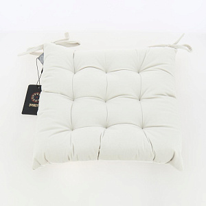 Подушка на стул 40х40см DE'NASTIA молочный велюр полиэстер 000000000001209644