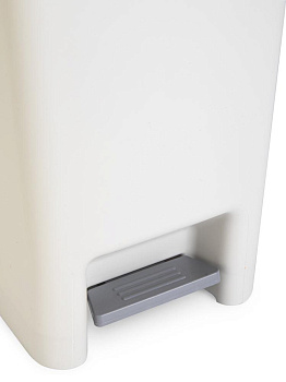 Контейнер для мусора 39х29х48см 30л LUCKY с педалью бело-серый пластик 000000000001229578