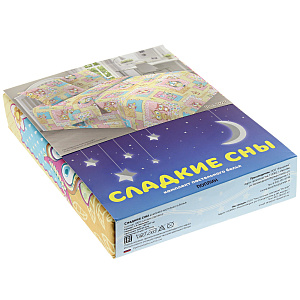 Комплект постельного белья 1,5-спальный Сладкие сны Совята 100%хлопок поплин 110гр/м рисунок 1696 000000000001176745