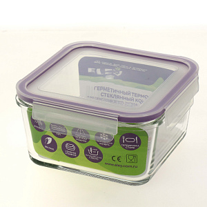 Контейнер Eley квадратный 1030мл. из жаропрочного боросиликатного стекла. Крышки Air Lock обеспечивают полную герметичность контейне 000000000001189866