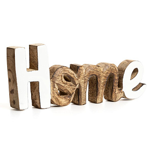 Декоративная фигурка 8x20x2,5см DE'NASTIA Home коричнево-белый дерево манго 000000000001225948