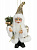 Новогодняя подвесная фигурка Дед Мороз в золотистой шубке из пластика и ткани 9x5x13см 81519 000000000001201760