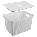 Ящик 20л 38х27х24,9см ECONOVA VELVET светло-серый пластик 000000000001223398