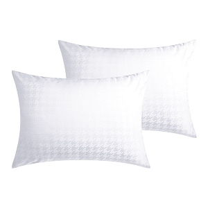 Наволочки 2шт 50х70см DE'NASTIA JQ гусиная лапка сатин белый хлопок 000000000001215826